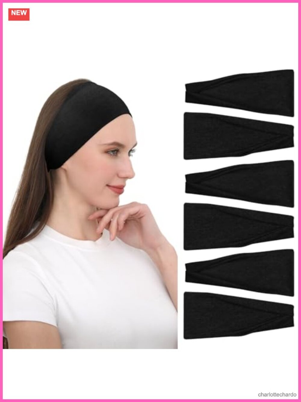 Wide Workout Sweatbands for Women, 6 Pack Moisture Wicking